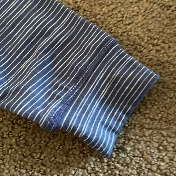 74AMK Boys Blue & White Striped Hooded L/S Shirt - Picture 6 of 6